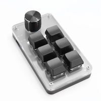 Mini Custom Programming Keyboard 6 Keys 1 Knob RGB Programming Macro Gaming Knob Keypads USB Wired Hot Swap Mechanical Keyboard
