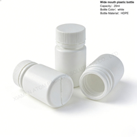 Vente en gros de flacons en plastique HDPE cylindriques de 20 ml à 200 ml avec bouchon à visser à l'épreuve des enfants pour le stockage de médicaments, de comprimés, de vitamines et de compléments alimentaires