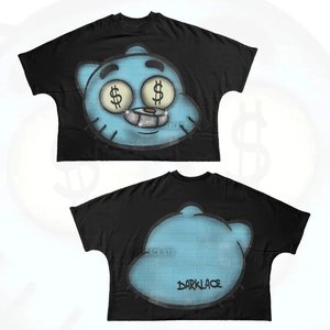 T-shirt da uomo personalizzata di alta qualità con stampa cartoon multi-stile, in cotone pesante, a maniche corte, con spalle scese, stile hip hop, caldo e di tendenza - Product Image 2