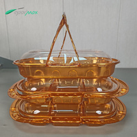 Boîte d'emballage en plastique PET de gâteau de noix de fruits à Six grilles Portable Transparent de luxe jetable de haute qualité avec couvercle