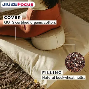 Organische handgemachte runde Buchweizen Zafu Meditation Sublimation Rohlinge Sitzkissen 100% Baumwolle Wasch barer Bezug zu Halloween
