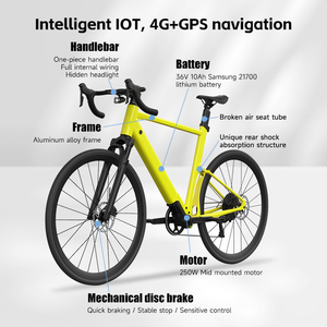 Vélo de route Hottech 250W pour hommes, 11 vitesses, moteur central 36V, fabriqué en Chine, HMS20, prix d'usine pas cher, 11 vitesses, 250W, électrique - Product Image 5
