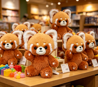 Peluche personnalisée, adorable panda rouge en peluche, animal en peluche doux pour les enfants, cadeau d'anniversaire