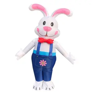 Easter Costume Rabbit Inflatable Suit Cosplay Props Blow Suit Halloween Rave Party Suit Unisex Animal Character Costume