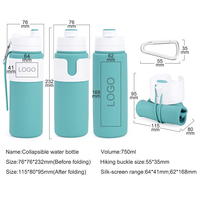 Bouteille d'eau de voyage personnalisée sans Bpa légère et portable pliable en silicone pour les enfants