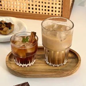 Buzlu amerikan cam kupa Vintage Instagram ev su drity latte ticari içecek meyve suyu fincanı