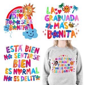 Visualiseur coloré thermocollant Manana <span class=keywords><strong>Sera</strong></span> Bonito décalcomanies DTF impression par transfert de chaleur prêt à presser pour enfants filles T-Shirts - Product Image 2