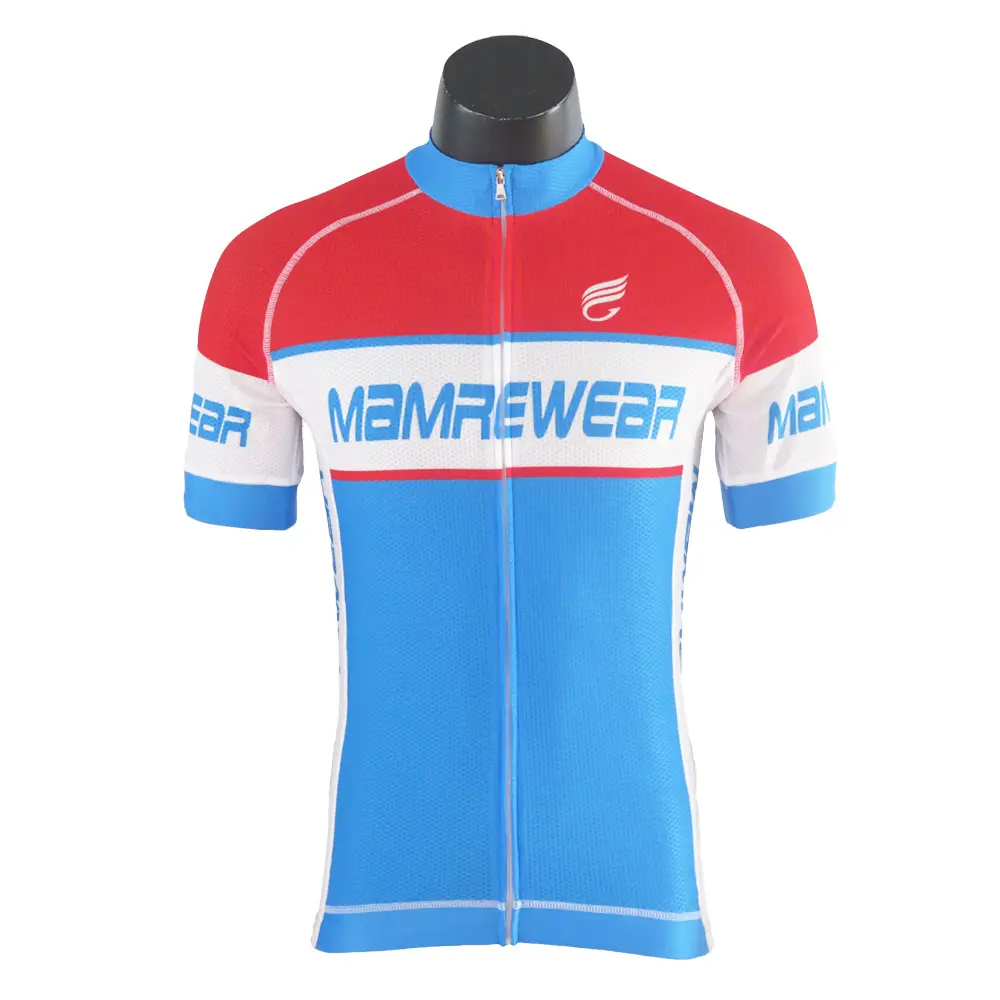 premium powerband cycling bike jersey red and blue race fit cycling shirt