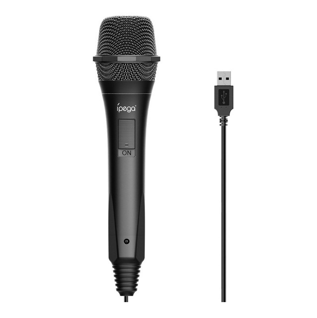 Ipega PG-9209 USB 2.0 Wired Microphone Universal Karaoke Singing Mic for Nintendo Switch / PS4 / Xbox /Wii U Console