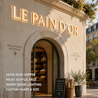 Enseigne lumineuse LED personnalisée en acrylique et métal avec lettres 3D éclairées pour salon de coiffure, réception ou mur d'entreprise