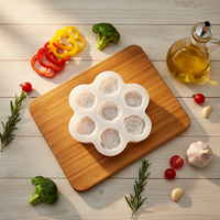 7-fach 3D Rosenblütenform aus lebensmittelechtem BPA-freiem Antihaft-Silikon für Seife, handgemachte Kuchen, Kerzen und DIY-Bastelbedarf