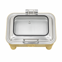 9,0L Rechteckiger Hydraulischer Chafing Dish aus Edelstahl mit Gerilltem Rolltop – Buffet-Speisenwärmer für Hotel- und Restaurant-Hauptgerichte