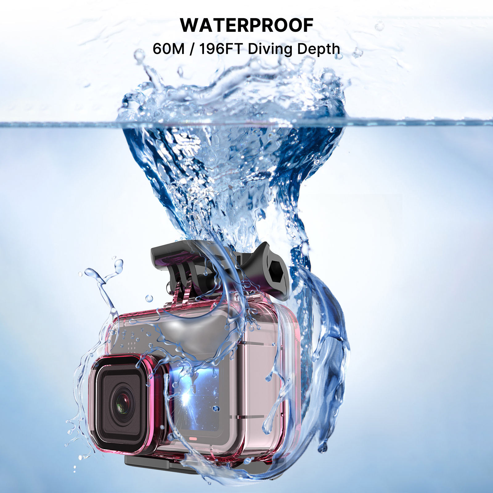 Hongdak 60M Waterproof Housing Case for Gopro Hero 13 12 11 10 9 Diving Protective Underwater Cover Lens Filter