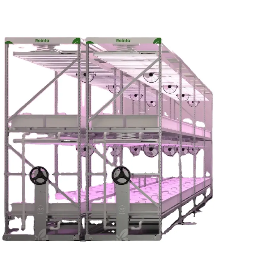 Sistema aeropónico vertical con estante móvil, ventiladores de luces LED de cultivo para cultivar mejores cosas en el jardín Aero