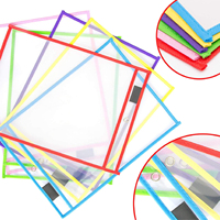 Poches effaçables à sec en plastique transparent pochettes réutilisables feuilles noires A5 A4 enveloppe dossier essentiel enseignant bureau papeterie classeur sac