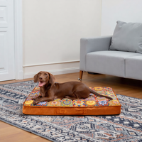 Lit pour chien orthopédique marocain personnalisé, canapé moderne rectangulaire, lit pour chien orthopédique tendance avec housse amovible imprimée