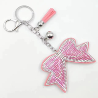 2025 nouveau créatif verre porte-clés cristal strass arc gland pendentif Cheer arc voiture accessoires et sac avec porte-clés cadeau