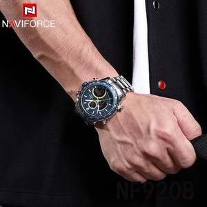 Reloj de Cuarzo <span class=keywords><strong>NAVIFORCE</strong></span> 9182 para Hombre de Negocios, Reloj Digital LED Luminoso, Reloj de Lujo con Doble Pantalla para Hombre, Reloj de Acero Inoxidable - Product Image 3