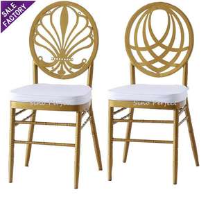 Sillas de Comedor Apilables Sino Perfect Promotion, Blancas y Doradas, de Metal, para Banquetes de Boda, Eventos, Sillas Elegantes para Restaurante Phoenix - Product Image 1
