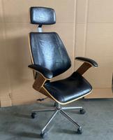 Fauteuil de haute qualité avec dossier haut et siège large Chaise de bureau ergonomique en bois courbé Chaise pivotante du Brésil