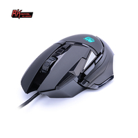 Royal Kludge Mouse Game RK, Mouse Gamer Logo Muis Led Berkabel Pc Premium untuk Bermain Game