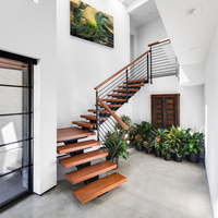 Escalier monopoutre central moderne et écologique pour intérieur, fabriqué à Foshan, sur mesure pour maison résidentielle