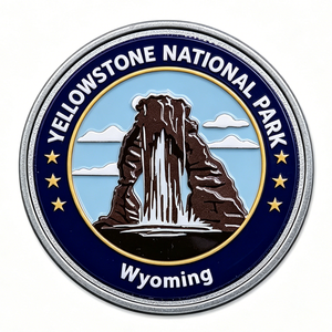 Pièce de monnaie commémorative personnalisée du Parc National de Yellowstone, en alliage de zinc émaillé, pour le Nouvel An chinois - Product Image 1