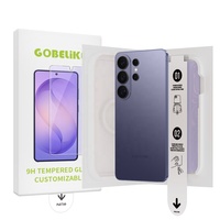 Boîte magique avec logo personnalisé, protection d'écran anti-lumière bleue, kit d'installation automatique sans poussière pour Samsung Galaxy S23 S24 S25 S26 Series