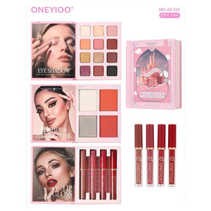 ชุดแต่งหน้า ONEYIOO อายแชโดว์ พาเลท บลัชออน ไฮไลท์เตอร์ ลิปกลอส สีชัด ติดทนนาน พร้อมประกายชิมเมอร์ - Product Image 3