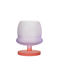 Verre à vin Samyo à pied court, soufflé à la main, en verre dépoli rose, coupe à dessert et à glace, logo personnalisé, vente en gros pour restaurants