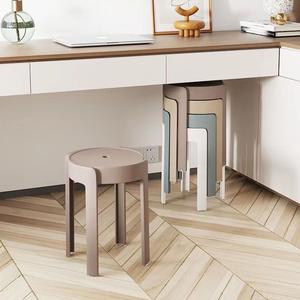 Sgabello rotondo in plastica semplice per uso domestico sgabello da salotto alla moda per adulti - Product Image 3