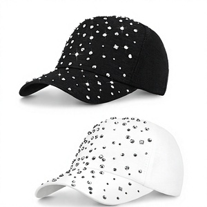 Gorra de Béisbol con Pedrería, Gorra con Visera Bordada con Cristales, Ajustable, Unisex, Casual, para Exteriores, Protección Solar - Product Image 3