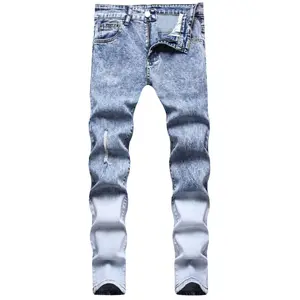 Erkek kot delik Streetwear kot erkekler Denim pantolon 28 30 32 34 36 38 dijital baskı erkek kot