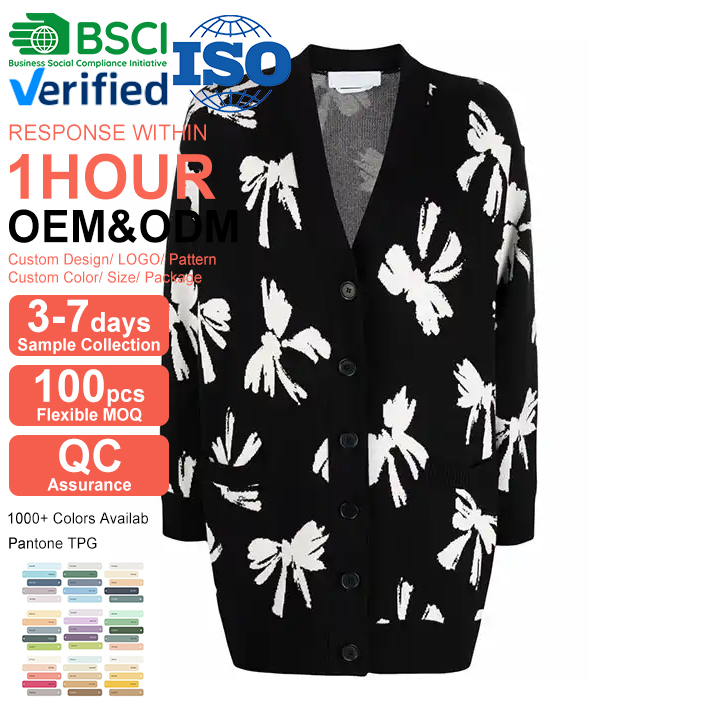 Custom Trimmed Cable Knit Cardigan in