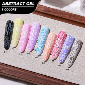 JTING Esmalte de Gel Abstracto Colorido Único, 9 Colores, Esmalte de Gel para Uñas con Diseño de Encaje, Tarro de 5G, OEM, Marca Privada, Arte de Uñas - Product Image 1