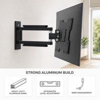 DMP LCD2802 Dudukan TV Dinding Full Motion untuk Monitor 13-37 Inch Layar LCD VESA 200x200 Maks Aluminium Putar Miring Ekstensi