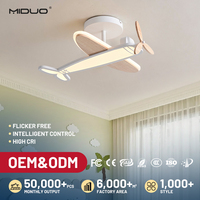Plafonnier LED intelligent moderne en aluminium et acrylique, forme avion, lumière douce réglable CCT, télécommande, pour salon et chambre d'enfant