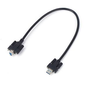 สายเคเบิลกล้องอุตสาหกรรม USB 3.0 แบบ B ตัวผู้ต่อ A ตัวผู้ พร้อมตัวล็อคแบบสกรู ป้องกันสัญญาณรบกวนด้วยการถักสองชั้น สำหรับการซิงโครไนซ์เครื่องพิมพ์ - Product Image 5