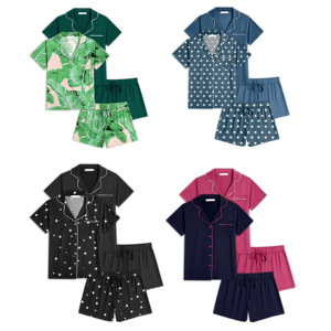 <span class=keywords><strong>Pigiama</strong></span> da <span class=keywords><strong>Donna</strong></span> in Modal Certificato Oeko, Maniche Corte <span class=keywords><strong>con</strong></span> Logo Frontale per un Sonno Come nel Nuvolo - Product Image 2