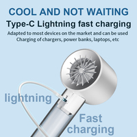 Mini ventilateur portable rechargeable par USB avec refroidissement par air et support pour téléphone