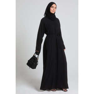 <span class=keywords><strong>Abaya</strong></span> ouverte noire pour femmes musulmanes Design personnalisé Double Chiffon Thawb <span class=keywords><strong>Chic</strong></span> Modest <span class=keywords><strong>Kimono</strong></span> Dress Jubba - Product Image 6