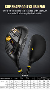 ชุดไม้กอล์ฟ PGM MTG039 15 ชิ้น ครบชุด ไทเทเนียม ไดรเวอร์ สำหรับผู้ชาย ขวา - Product Image 5