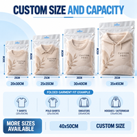Sac d'emballage mat pour vêtements avec fermeture éclair coulissante givrée personnalisée et trou de suspension, pour boutiques de détail, réutilisable, vente en gros