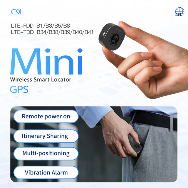 Mini GPS Vehicle Tracker with 4G LTE Android App & LBS No Monthly Fee Discreetly Tracks Cars Pets & Children in Real Time
