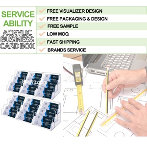 Dispensador de tarjetas de visita ecológico de acrílico transparente de 3 capas personalizado para eventos y presentaciones de tarjetas de visita - Product Image 3
