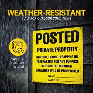 Etiquetas de Prohibición de Entrada con Alta Visibilidad, Señales de Propiedad Privada para Terrenos de Caza y Seguridad del Hogar - Product Image 3