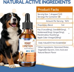 Alivio Natural para Alergias a la Levadura en Perros, Calma la Picazón, Cuidado para la Inflamación de Orejas y Patas, Sabor a Tocino 60ml |   Marca Privada - Product Image 6