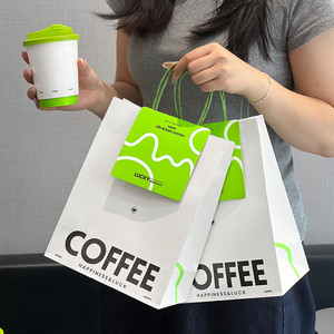 Bán buôn tùy chỉnh Kraft túi giấy dùng một lần uống Takeaway túi xách cho Cà Phê Trà sữa thực phẩm cửa hàng Giấy túi với logo riêng của bạn - Product Image 1