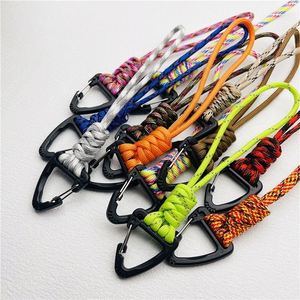 Outdoor Seven-Core Polyester Paracord Keychain With Triangular Buckle Anti-Lost Carabiner Hook Wrist Strap and Rope <b>Bag</b> <b>Charm</b> - Product Image 2