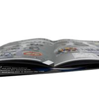 Brochure industrielle personnalisée A4 8P, reliure à cheval, couverture 250 g/m², film brillant, catalogue d'entreprise, livret